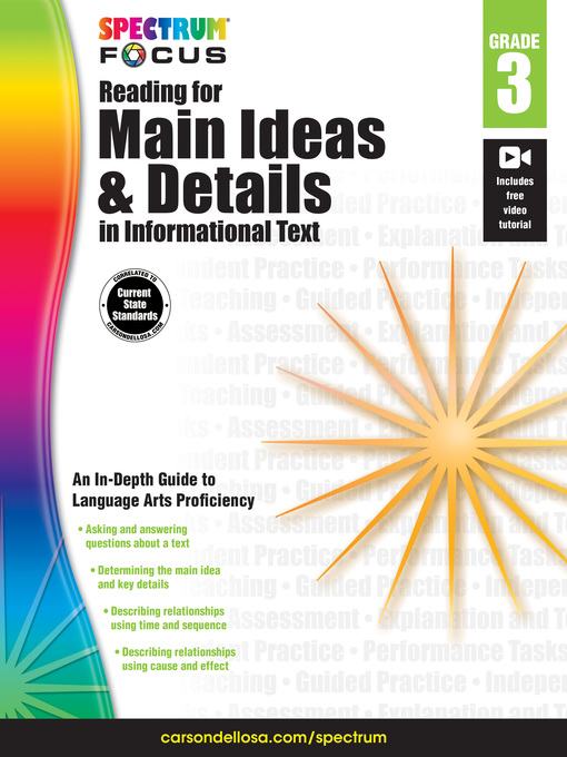 Title details for Spectrum Reading for Main Ideas and Details in Informational Text by Spectrum - Available